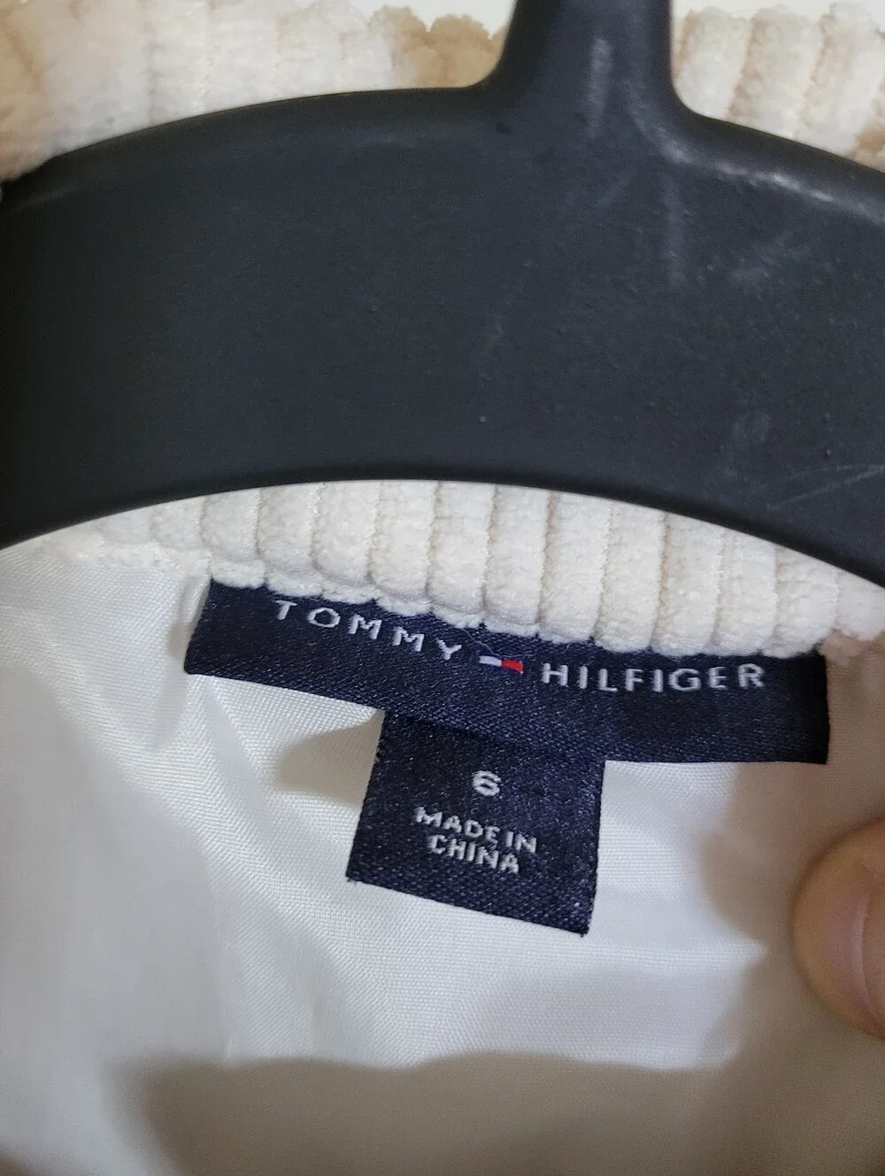 Tommy Hilfiger Kid's Padded Corduroy Vest in Cream, Size 6
